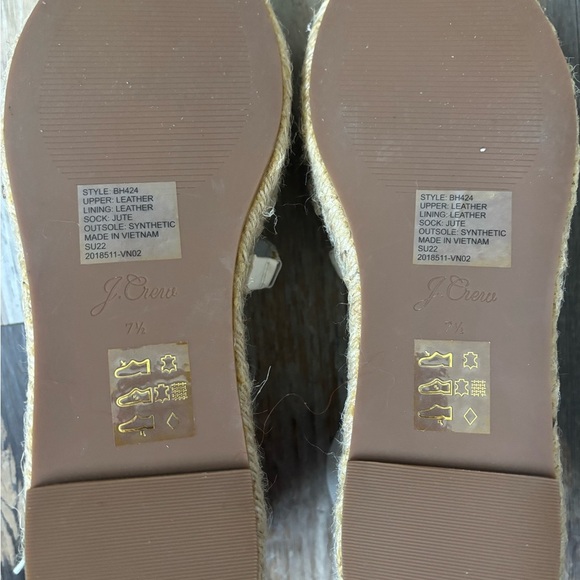 J.Crew Leather Gladiator Espadrille Platform Sandals White Size 7.5 - Picture 4 of 6